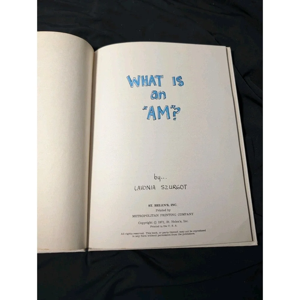Rare‎ 1971 What is an AM? Vintage Children's Book Lavonia Szurgot Inscribed 1979